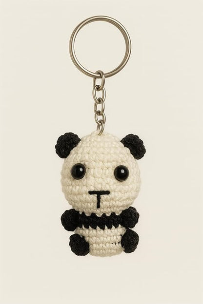 Cute Crochet Panda Keychain(Pack of 1)