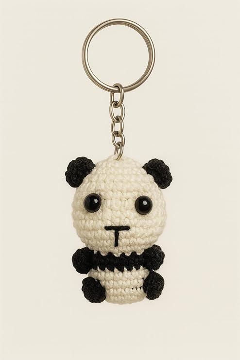Cute Crochet Panda Keychain(Pack of 1)