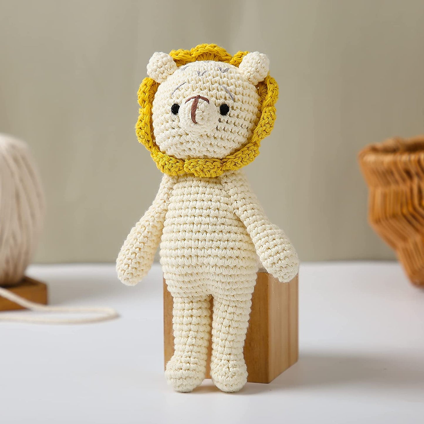 Handmade Crochet Lion Plush Toy | Amigurumi Lion Doll | Soft Cotton Stuffed Animal | Baby Gift