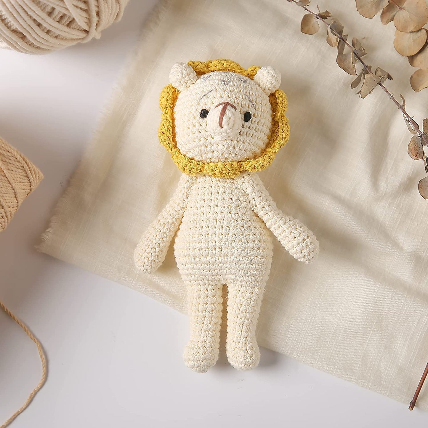 Handmade Crochet Lion Plush Toy | Amigurumi Lion Doll | Soft Cotton Stuffed Animal | Baby Gift