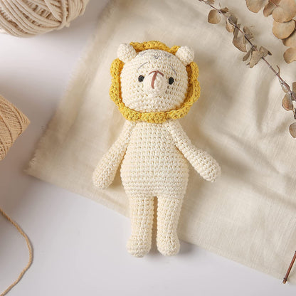 Handmade Crochet Lion Plush Toy | Amigurumi Lion Doll | Soft Cotton Stuffed Animal | Baby Gift
